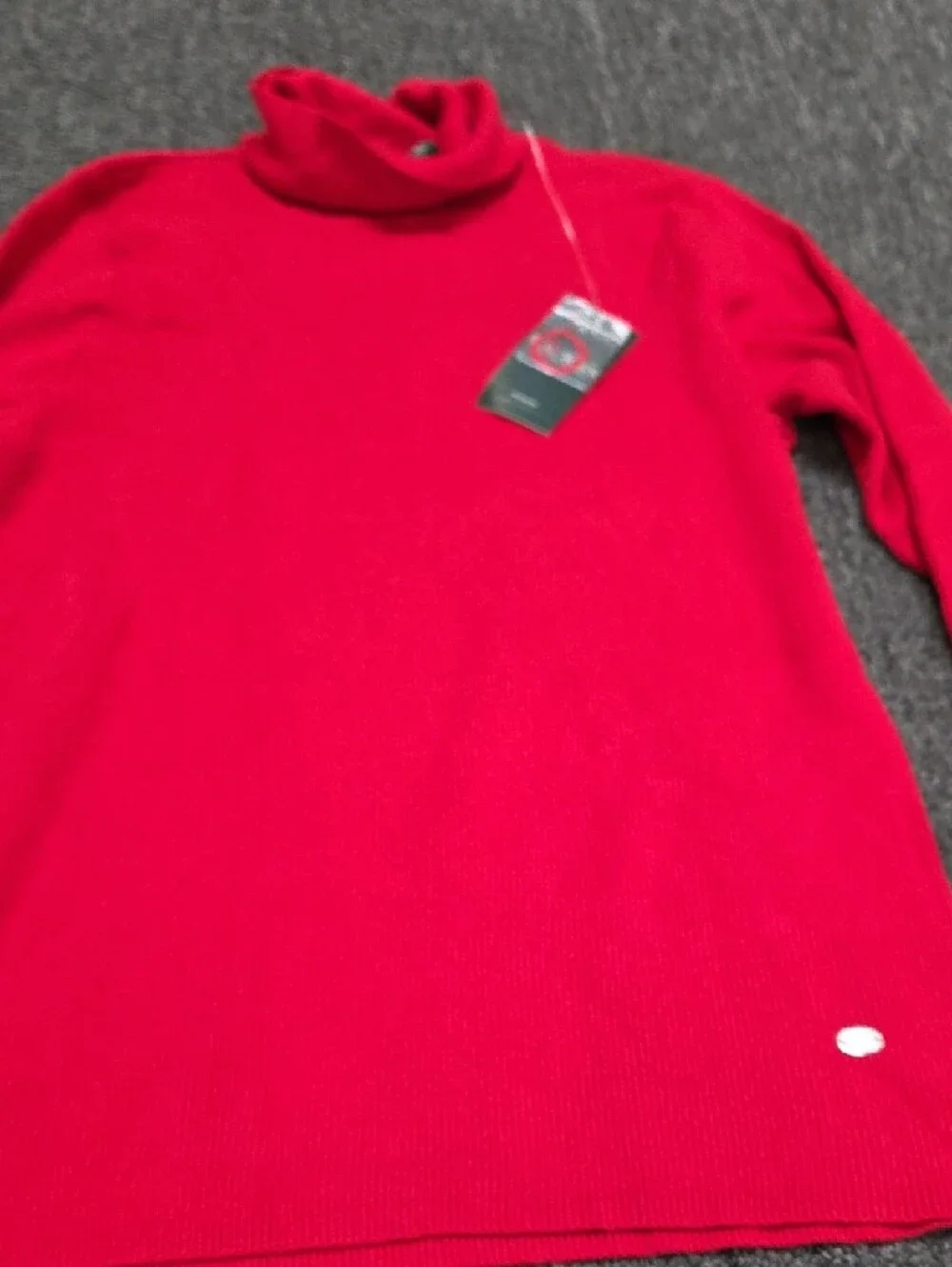 (#3) Ralph Lauren Bright Red Ribbed Turtleneck Sweater - Picture 5 of 7